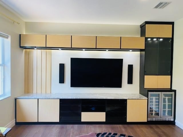 Close-up detail of custom closet premium hardware and shelving in Boca Raton FL