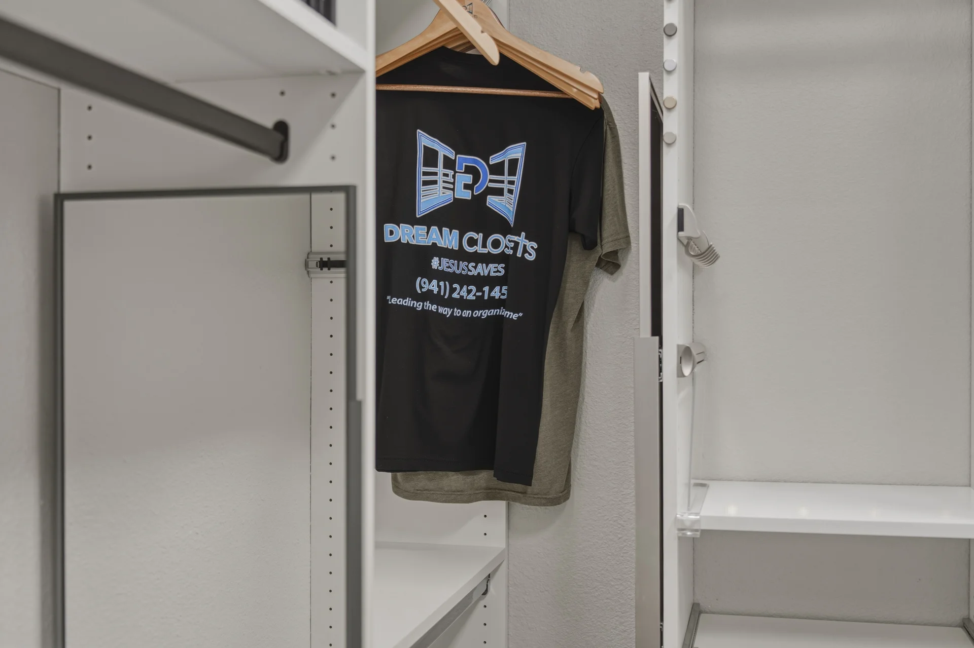 Dream Closets LLC branded closet display in Bradenton FL showroom